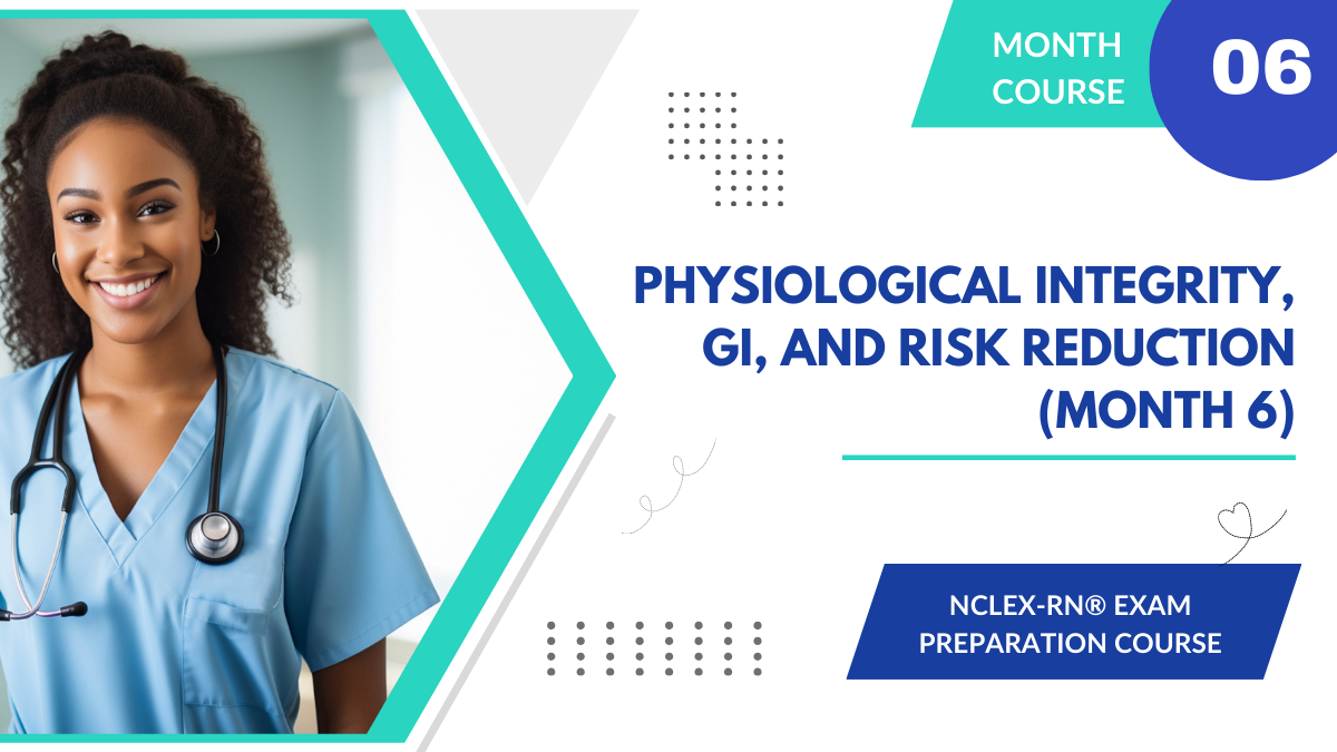 NCLEX-RN Prep: Physiological Integrity, GI, and Risk Reduction (Month 6)